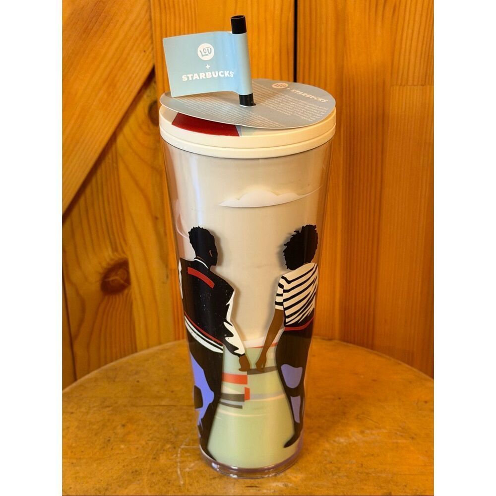STARBUCKS + LOU 2024 Black History Month DAMON BROWN Cold Cup Tumbler 24oz Nwt (